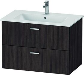 Duravit Badmöbel-Set XBASE 830mm, mit Spiegel GOOD kastanie dunkel