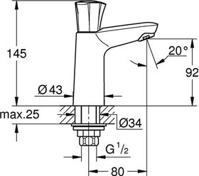 Grohe Standventil COSTA 1/2Zoll chr