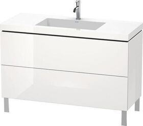 Duravit Waschtischset L-CUBE 1200x480mm 2 Au 1 HL we hgl La ES NB Mi.