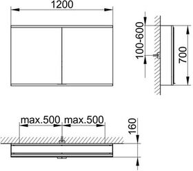 Keuco Spiegelschrank ROYAL MODULAR 2.0 Breite 1200mm Höhe 700mm Tiefe 160mm