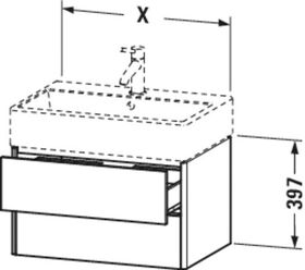 Duravit Waschtischunterbau XSQUARE 397x484x460mm weiß seidenmatt