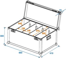 ROADINGER Flightcase 4x PRO Slim Größe L