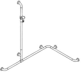 Hewi Duschhandlauf SERIE 801 se 1,25 m wa 1185mm + 762mm anthraz.gr