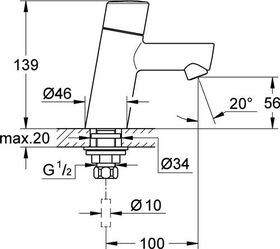 Grohe Standventil CONCETTO XS-Size chr