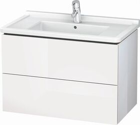 Duravit Waschtischunterbau L-CUBE 820x469mm 2 Schubk we s-matt ES Ah mitte