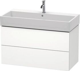 Duravit Waschtischunterbau L-CUBE 984x459mm 2 Schubk we s-matt ES Ah mitte