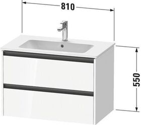 Duravit Waschtischunterbau Ketho.2 810x550x480mm weiß hochglanz