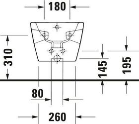 Duravit Wand-Bidet D-NEO m ÜL mit Hahnlochbank 1 Hahnloch weiß