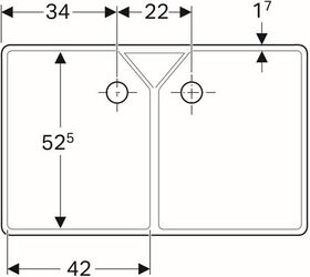 Geberit Mehrzweckbecken PUBLICA mit Überlauf 900x560x250mm weiß