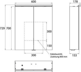 Emco LED-Lichtspiegelschr. PURE 2 C AP 600x729mm 2-tü m LED-Aufsl. Aluminium