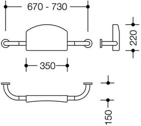 Hewi Rückenstütze SERIE 801 zur Wandbefestigung aquablau