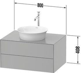 Duravit Waschtischunterbau WHITE TULIP 800x550mm 2 Schubk we hgl ES NB mitte