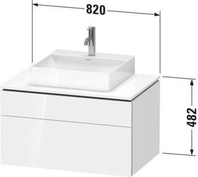 Duravit Waschtischunterbau L-CUBE 820x482x550mm we s-matt ES Ahorn