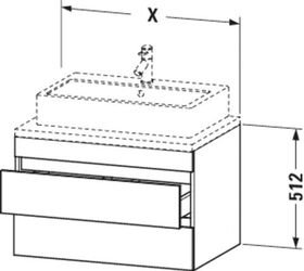 Duravit Konsolenunterschrank DURASTYLE 512x600x548mm europ. Eiche/weiß matt