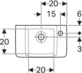 Geberit Handwaschbecken RENOVA PLAN m HL re ohne Überlauf 400x250mm weiß KT