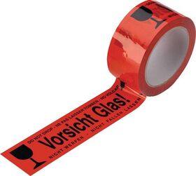 Warnklebeband PVC PVC,Vorsicht Glas L.66 m,B.48mm rot Rl.ENVIROPACK