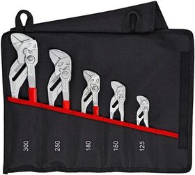 Zangenschlüsselset Inh.5-tlg.verchr.Rolltasche KNIPEX