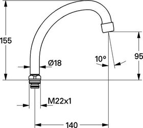 Grohe Rohrauslauf COSTA Ausldg 140mm 5 Stück chr