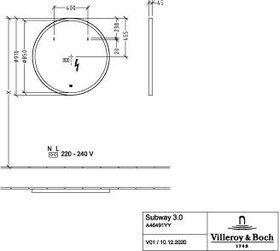 V&B Spiegel SUBWAY 3.0 rund 910x910x45mm White Matt