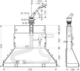 Wannenrand-Set AXOR DN 15, mit Handbrause chrom