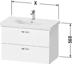 Duravit Waschtischunterbau XBASE 2 Schubkästen 560x800x458mm graphit matt