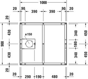 Duravit Fußgestell für Duschwanne Tempano 1000x900mm