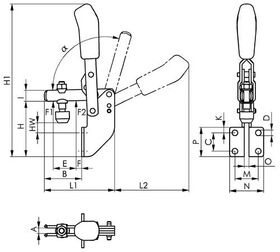 Senkrechtspanner Nr.6803 Gr.4 Winkelfuß AMF