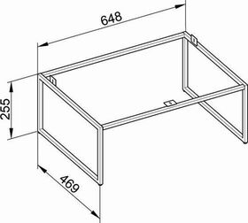 Keuco Bodengestell X-LINE 650x250x470mm anthrazit