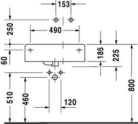 Duravit Universalbecken SCOLA m ÜL HLB 615x460mm 1 HL Be rechts weiß