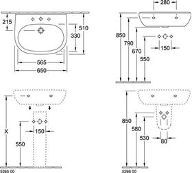 V&B Waschtisch O.NOVO 650x510mm ohne ÜL we