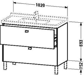 Duravit WT-Unterbau BRIOSO COMPACT Gri Frontfarbe 693x1020x469mm betongr ma