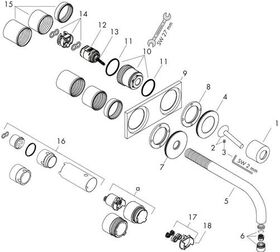 Einhebel-Waschtischmischer AXOR UNO2 DN 15 UP m Al 225mm u Pl f Wd-mon bru go