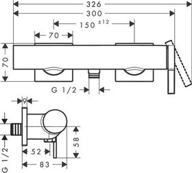 HG Einhebel-Brausemischer Tecturis E Aufputz mattschwarz