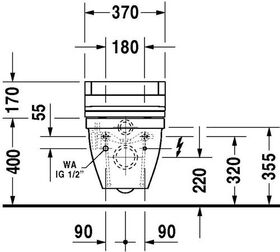 Duravit Wand-WC STARCK 3 ti. 370x620mm SensoWash HG weiß