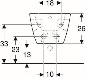 Geberit Wandbidet RENOVA PLAN Square mit Überlauf, teilgeschlossene Form weiß