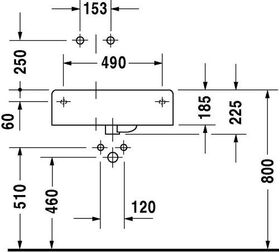 Duravit Universalbecken SCOLA m ÜL HLB 615x460mm 1 HL Be links weiß