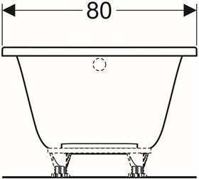 Geberit Rechteckbadewanne RENOVA 1800x800mm weiß