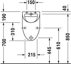 Duravit Urinal FIZZ 305x285mm Zul v hint o Fliege f De we WG