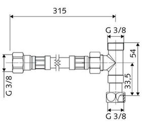 Schell Anschlussset flexibel, für Eckventil-Thermostat chrom