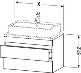 Duravit Konsolenunterschrank DURASTYLE 512x600x478mm betongrau matt/basalt matt