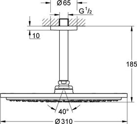 Grohe Kopfbrauseset RAINSHOWER C 310 Deckenauslass 142mm ha graph