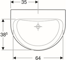 Geberit Waschtisch RENOVA o HL ohne Überlauf 700x520mm weiß KT