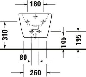 Duravit Wand-Bidet D-NEO m ÜL m HLB 1 HL inkl. Durafix weiß WG