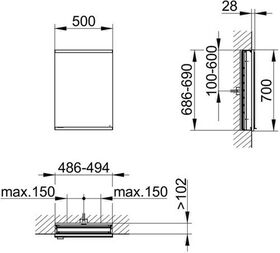 Keuco Spiegelschrank ROYAL MODULAR 2.0 Breite 500mm Höhe 700mm Tiefe 120mm