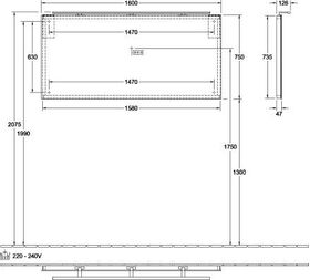 V&B Spiegel MORE TO SEE 1600x750x50/130mm