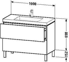 Duravit Waschtischunterbau L-CUBE m WT Vero Air 698x1000x480mm o HL do gr