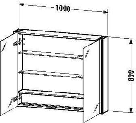 Duravit Spiegelschrank XSQUARE m Be 800x1000x156mm betongrau matt