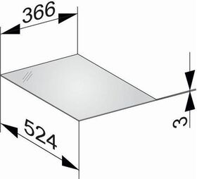 Keuco Abdeckplatte EDITION 11 Cristallinglas 366x3x524mm we