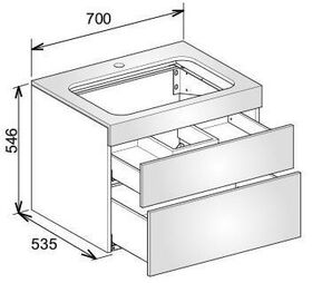 Keuco Waschtischunterbau EDITION 400 700x546x535mm m HL-Boh ant sat