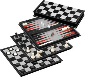 Schach-Backgammon-Dame-Set magnetisch